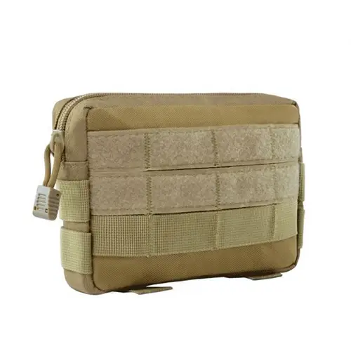 Compact MOLLE Tactical Utility Pouch with Customizable Logo Panel